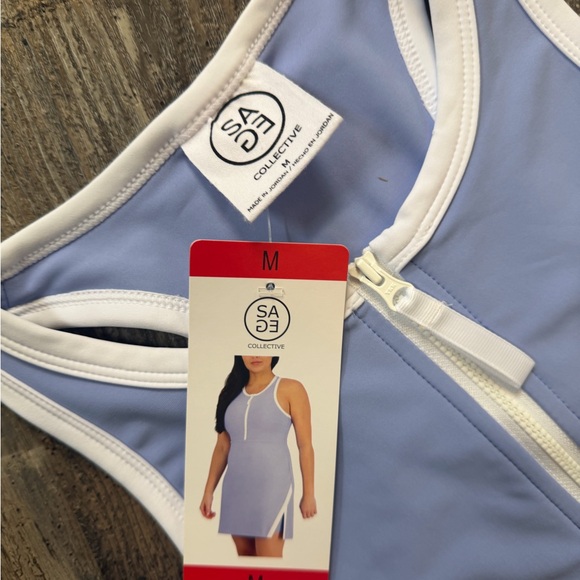 Sage Women's Size Medium Blue and White Athletic Dress With Shorts NWT - Picture 7 of 9